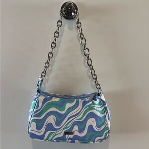 SkinnyDip Wave Pattern Shoulder Bag in Blue, Green, and White